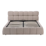 Bed Jeby beige fabric with storage space 160x200cm - Image 5