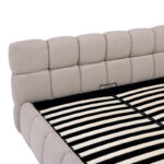 Bed Jeby beige fabric with storage space 160x200cm - Image 6