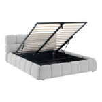 Bed Jeby grey fabric with storage space 160x200cm - Image 3