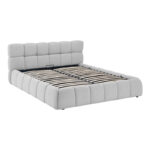 Bed Jeby grey fabric with storage space 160x200cm - Image 4