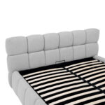 Bed Jeby grey fabric with storage space 160x200cm - Image 6