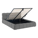 Bed Jeby dark grey fabric with storage space 160x200cm - Image 3