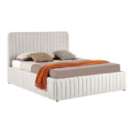 Double bed Zilin beige fabric With storage space 160x200cm - Image 2