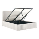 Double bed Zilin beige fabric With storage space 160x200cm - Image 3