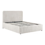 Double bed Zilin beige fabric With storage space 160x200cm - Image 4