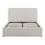 Double bed Zilin beige fabric With storage space 160x200cm - Image 5