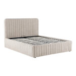 Double bed Zilin beige bouble fabric With storage space 160x200cm - Image 4