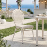 Stackable chair Nacia aluminum-textilene white 45x59x85cm - Image 2