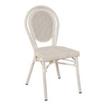 Stackable chair Nacia aluminum-textilene white 45x59x85cm