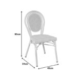 Stackable chair Nacia aluminum-textilene white 45x59x85cm - Image 6