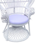 Armchair Dorothy Inart with white cushion-white rattan 115x53x147cm - Image 5