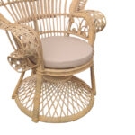 Armchair Dorothy Inart with beige cushion-natural rattan 115x53x147cm - Image 5