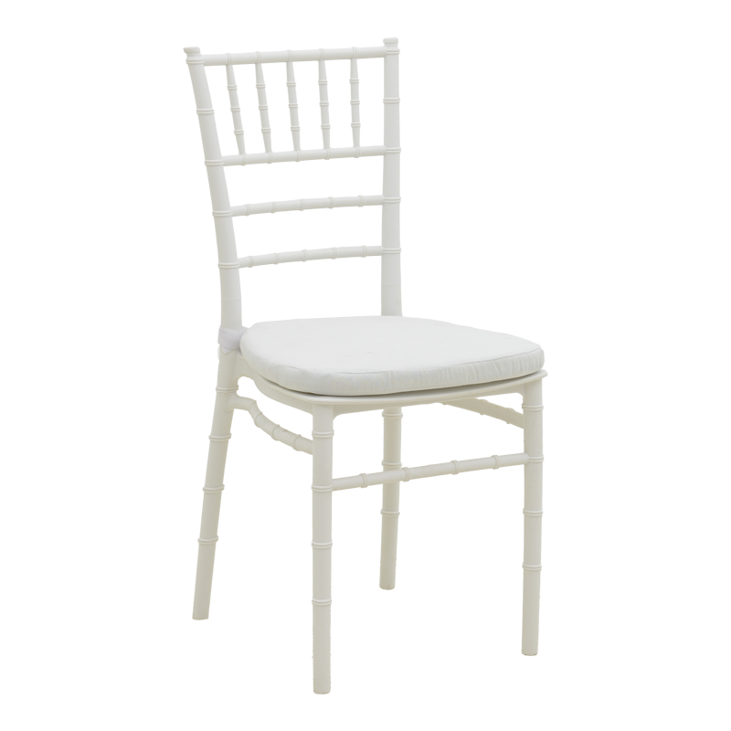 326-000051 Tiffany I chair with cushion pp in white color 39.5x46.5x87cm - Image 1