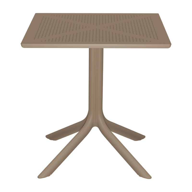 326-000057 Groovy table pp perforated cappuccino 60x60x76cm - Image 1