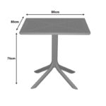 Groovy perforated pp table cappuccino 80x80x74cm - Image 4