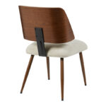 Chair Ubane beige teddy fabric-walnut metal legs 53x62.5x85cm - Image 2