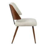 Chair Ubane beige teddy fabric-walnut metal legs 53x62.5x85cm - Image 3