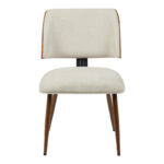 Chair Ubane beige teddy fabric-walnut metal legs 53x62.5x85cm - Image 4