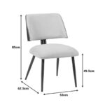 Chair Ubane beige teddy fabric-walnut metal legs 53x62.5x85cm - Image 6