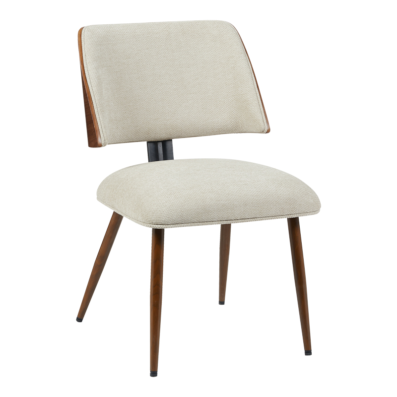 332-000041 Chair Ubane beige teddy fabric-walnut metal legs 53x62.5x85cm - Image 1