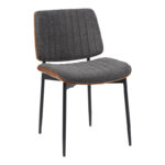 Chair Kathy walnut wood with grey fabric 51x58x81cm