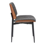 Chair Kathy walnut wood with grey fabric 51x58x81cm - Image 3