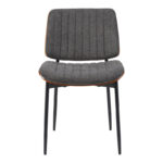 Chair Kathy walnut wood with grey fabric 51x58x81cm - Image 4