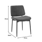 Chair Kathy walnut wood with grey fabric 51x58x81cm - Image 6