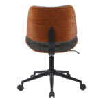 Work desk chair Amani walnut wood with grey fabric 52x54x90.5cm - Image 5