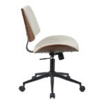 Work desk chair Amani walnut wood with beige fabric 52x54x90.5cm - Image 3