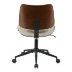 Work desk chair Amani walnut wood with beige fabric 52x54x90.5cm - Image 5