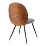Chair Nerezy walnut wood with grey fabric 57.5x48x88cm - Image 2