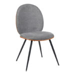Chair Nerezy walnut wood with grey fabric 57.5x48x88cm