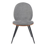 Chair Nerezy walnut wood with grey fabric 57.5x48x88cm - Image 4