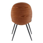 Chair Nerezy walnut wood with grey fabric 57.5x48x88cm - Image 5