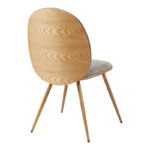Chair Nerezy wood in natural color with beige-brown fabric 57.5x48x88cm - Image 2