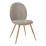 Chair Nerezy wood in natural color with beige-brown fabric 57.5x48x88cm