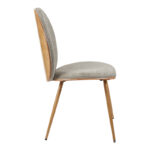 Chair Nerezy wood in natural color with beige-brown fabric 57.5x48x88cm - Image 3
