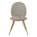 Chair Nerezy wood in natural color with beige-brown fabric 57.5x48x88cm - Image 4
