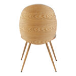 Chair Nerezy wood in natural color with beige-brown fabric 57.5x48x88cm - Image 5