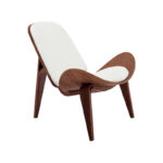 Armchair Vilma PU beige- walnut plywood 90x76.5x74.5cm - Слика 2