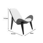 Armchair Vilma PU beige- walnut plywood 90x76.5x74.5cm - Слика 3