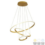 Ceiling lamp Rings led metal in gold shade D60x100cm