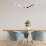 Infinity led metal ceiling light in black shade 120x12x150cm - Image 2