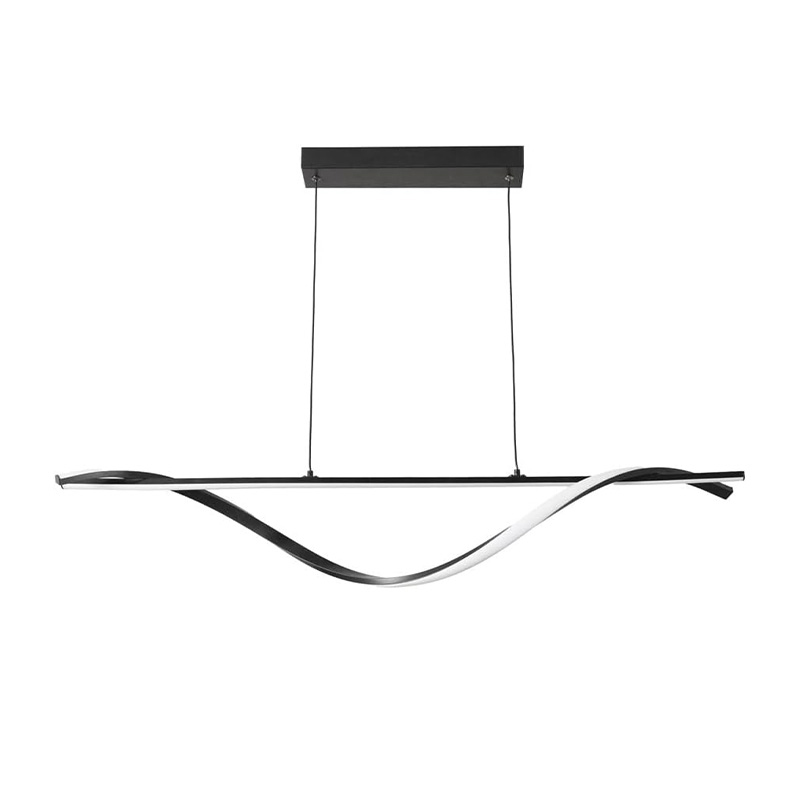 342-000131 Infinity led metal ceiling light in black shade 120x12x150cm - Image 1