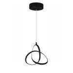 Trinity led metal ceiling light in black shade D22x100cm