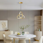 Trinity led metal ceiling light in gold shade D22x100cm - Слика 2