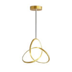 Trinity led metal ceiling light in gold shade D22x100cm