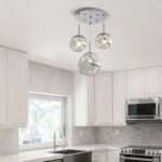 Dolcie metal ceiling light in silver shade D20x100cm