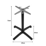 Levo metal foldable table base in black shade 69x69x73cm - Image 6